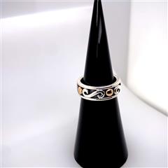 James Avery Swirl Dot Sterling Silver 14K YG Band Ring